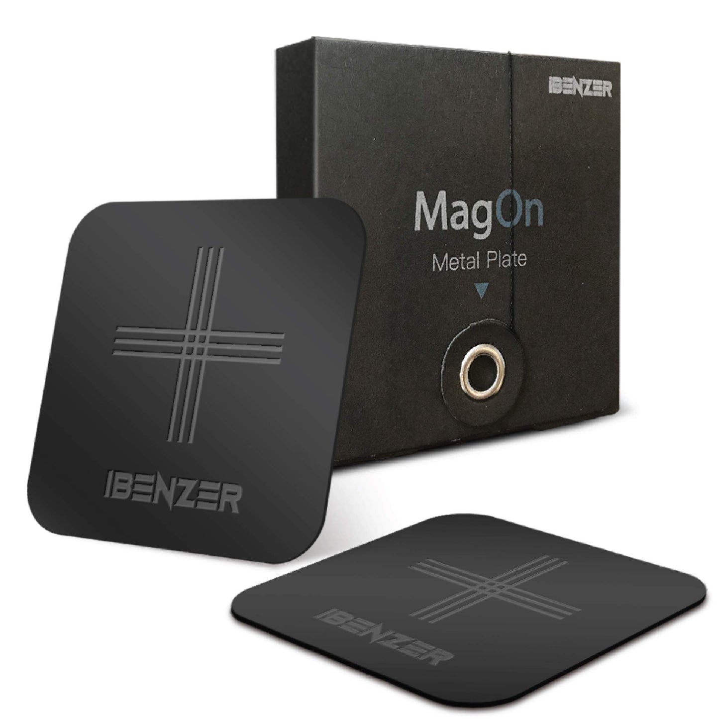 Metal Plate for Magnetic Mount, iBenzer MagOn Car Magnet for All Magnetic Phone Car Mount Holder or Magnetic Cell Phone Holder,2 Pack,Black