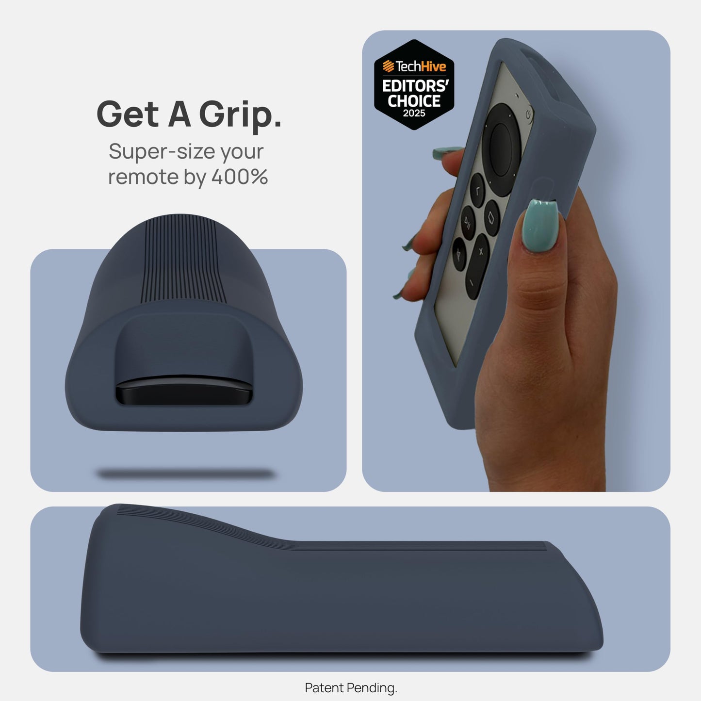 GripStand™ Scratch-Resistant Silicone Remote Cover for Apple TV - Compatible with AirTag, Fits Siri Apple TV 4K/HD (2nd & 3rd Gen), Stand-Up Design