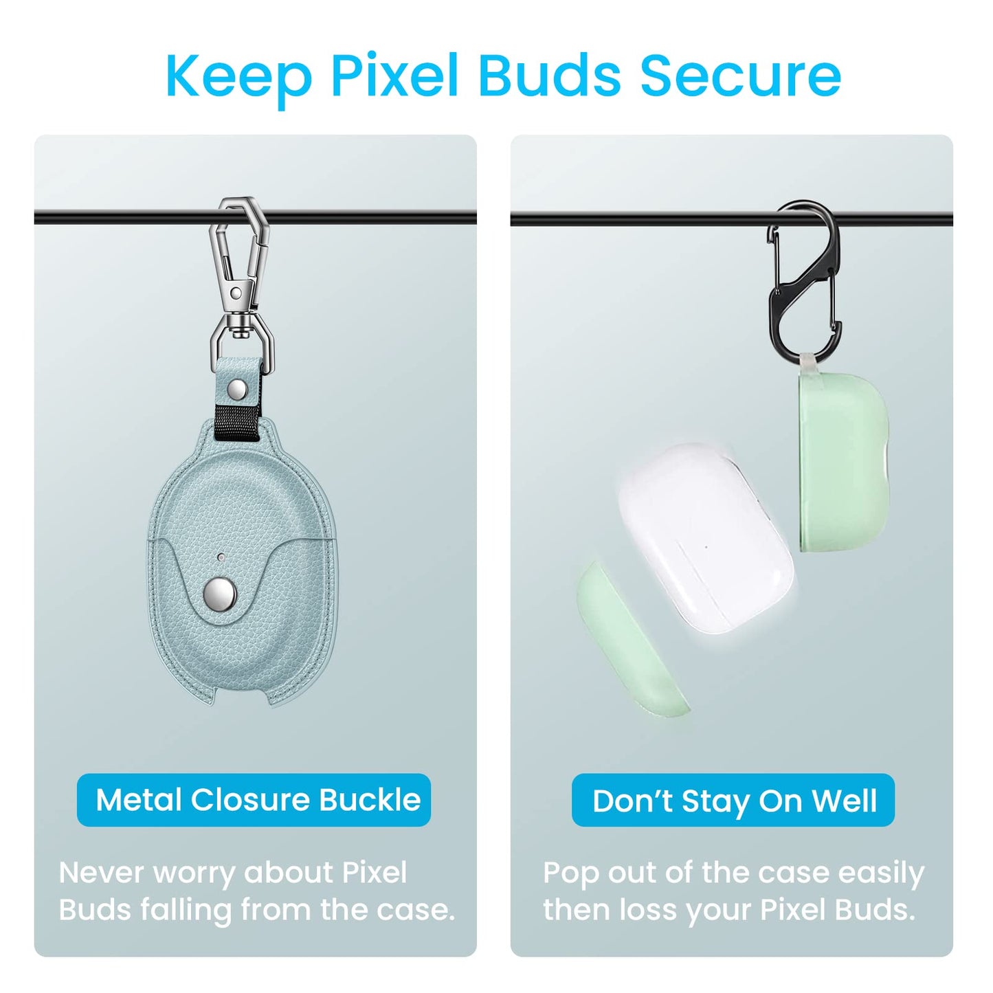Fintie Protective Case for Pixel Buds A-Series (2021) / Pixel Buds 2 (2020), Premium PU Leather Slim Fit Metal Snap Closure Portable Cover Skin