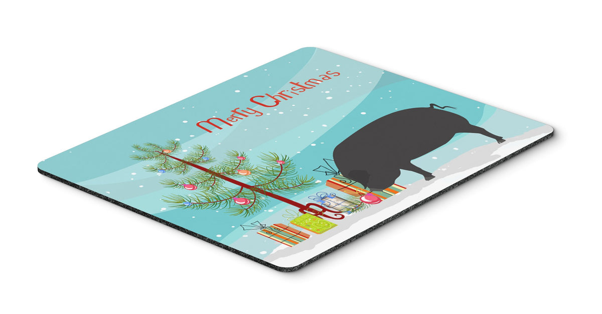 Caroline's Treasures BB9298MP Devon Large Black Pig Christmas Mouse Pad, Hot Pad or Trivet, Teal for Home Office Gaming Working Computers Laptop Mouse