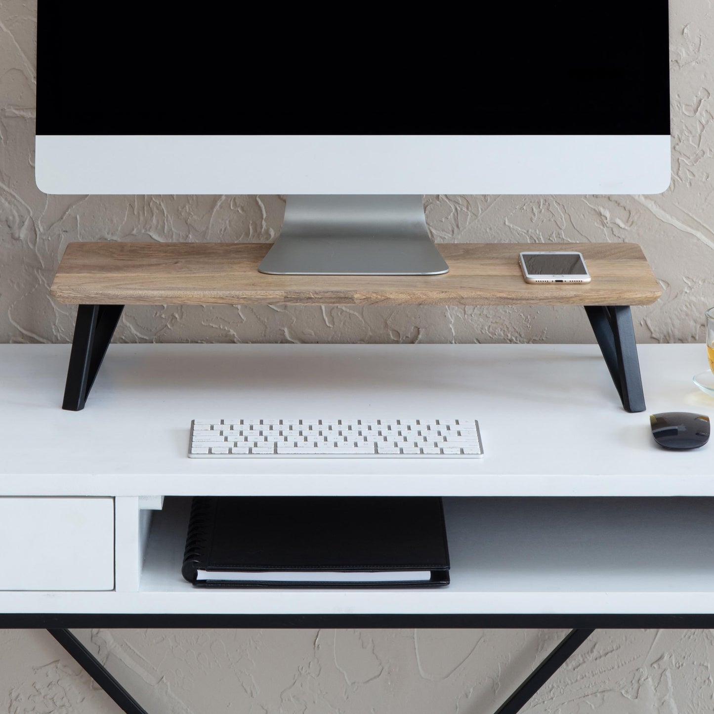 Anji Mountain Monitor Stand - Desktop Organizer & Laptop Riser, Ergonomic Monitor Riser, Space-Saving Monitor Stand for Desk, Durable Construction