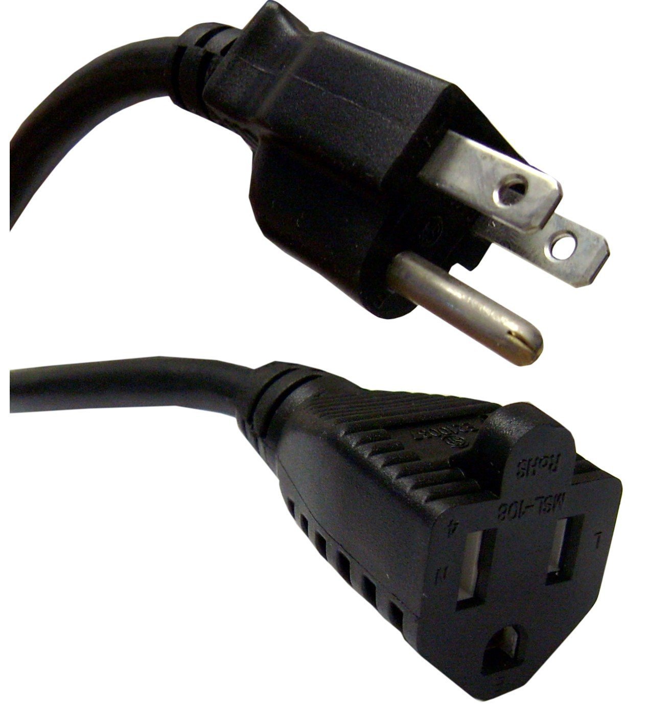 3 Pcs, Power Extension 16AWG Cable Black 6 Feet, CNE593326