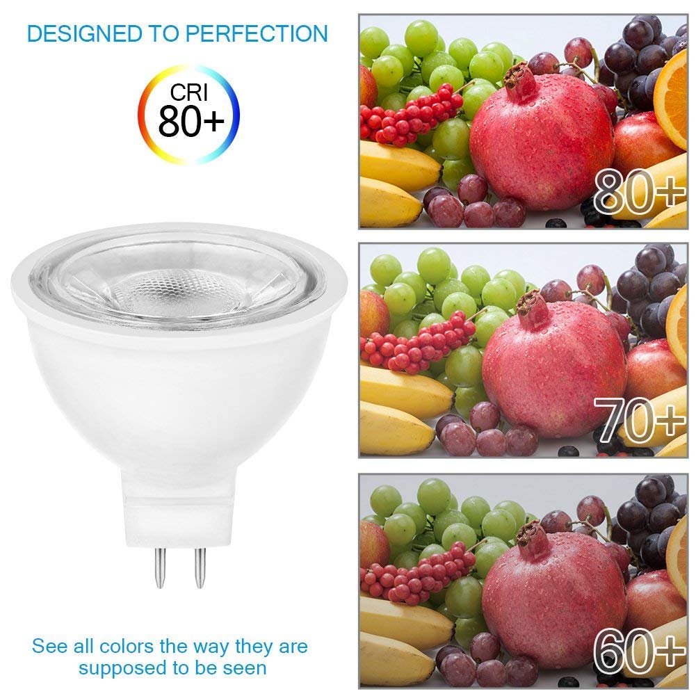 MR16 LED Light Bulbs G5.3 Base 5W Light Bulbs 6000K Spotlight, Non-Dimmable,110V, 5W LED Replacement for 50W Halogen Bulbs for Track Recessed Down