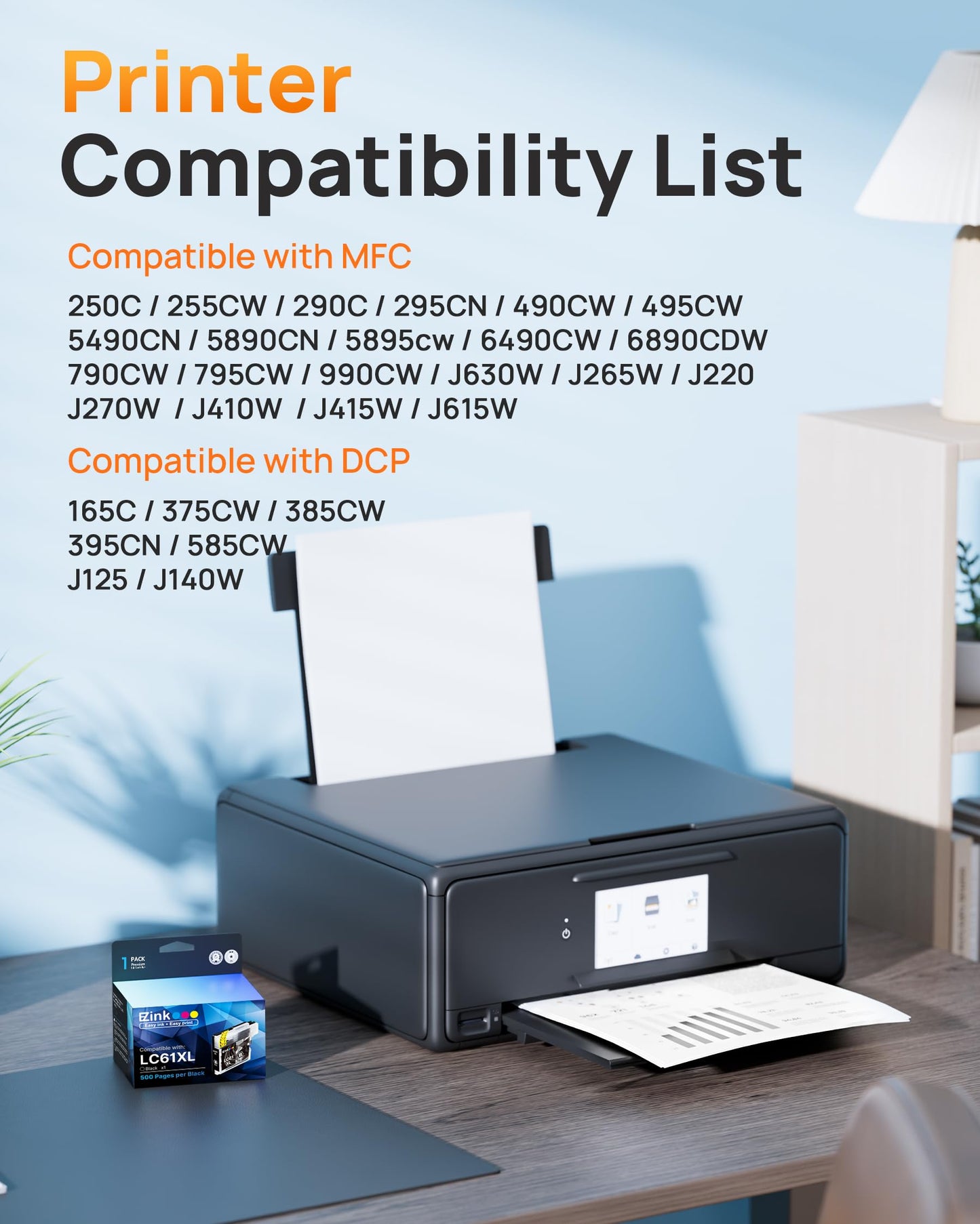 E-Z Ink Compatible Ink Cartridge Replacement for Brother LC61XL LC61 to use with MFC-490CW MFC-495CW MFC-6490CW MFC-6890CDW Printer (1 Black)