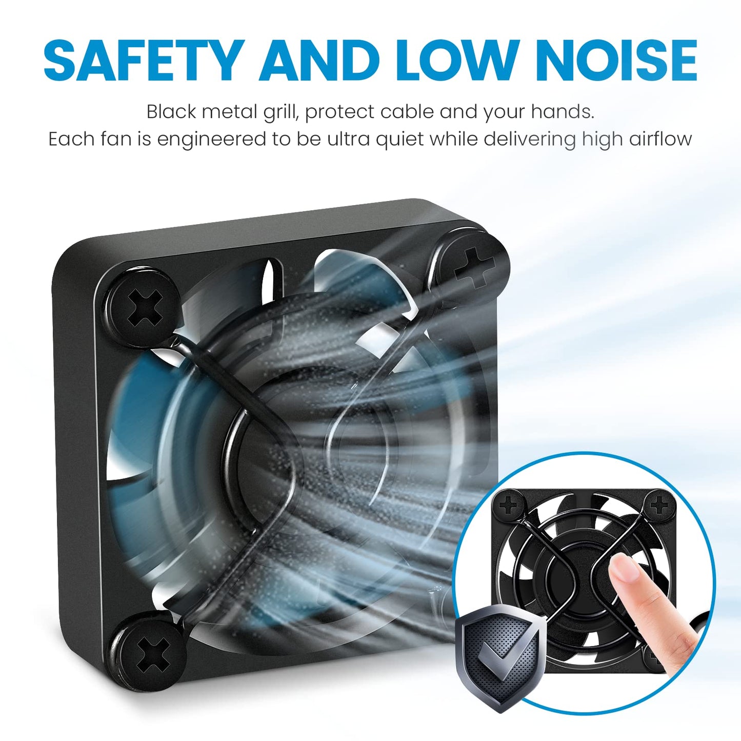 Simple Deluxe Mini USB Fan 40mm x 10mm Brushless Cooling Ventilator 3 Speed Control DC 5V Dual Ball Bearing 5,500RPM for Small Appliances Series
