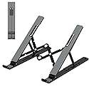 Gogoonike Adjustable Laptop Stand, Portable Laptop Riser for Desk, ABS+Silicone Foldable Ventilated Cooling Notebook Holder Stand for 10-15.6”