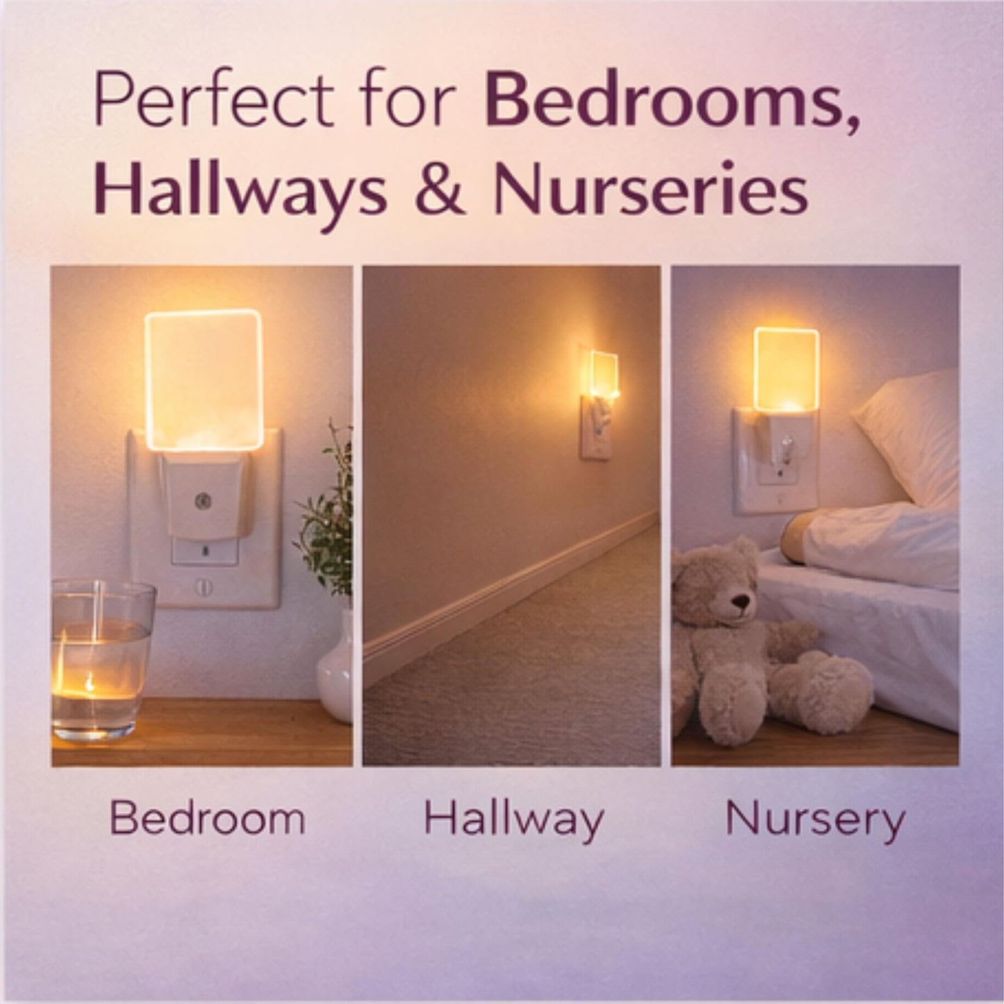 2-Pack Automatic Adults & Kids Night Lights Plug into Wall I Cozy Home Decor Led Wall Lights Bedroom Ambient Lighting I Dusk to Dawn Sensor Bathroom
