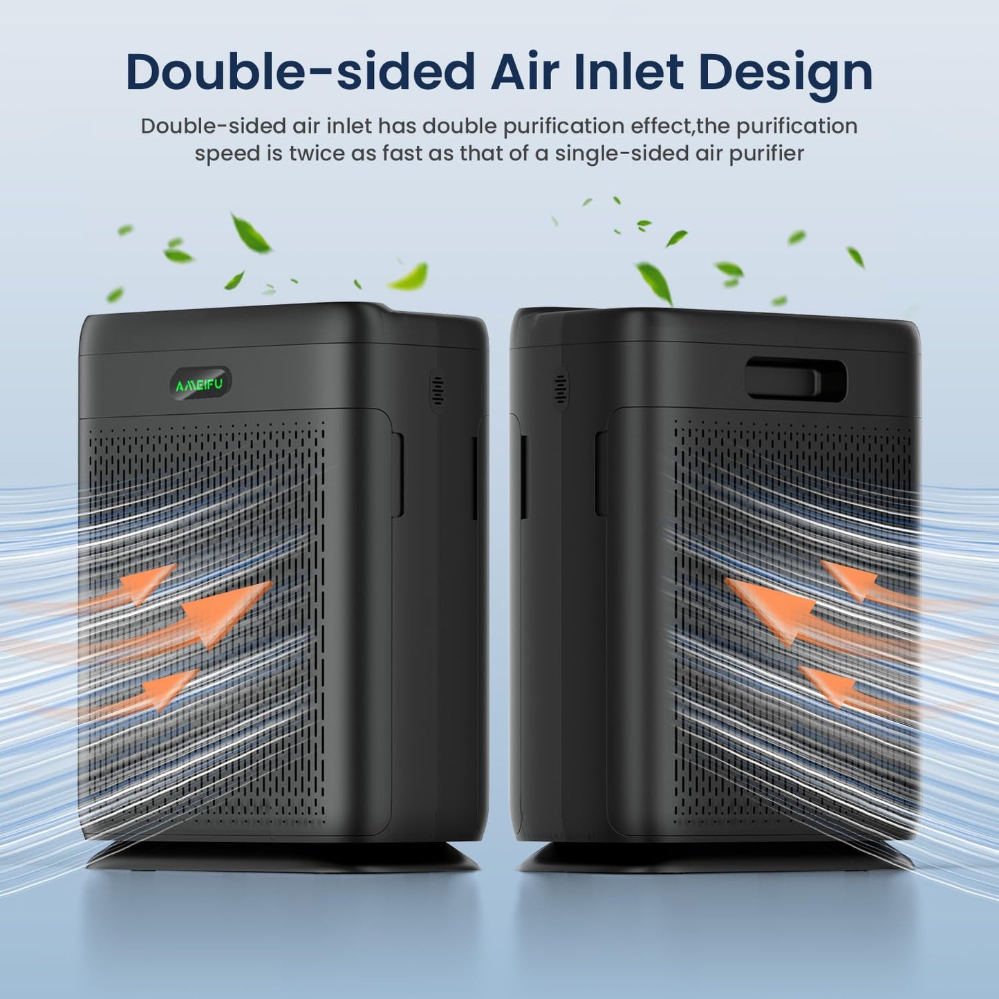Air purifiers for Home Bedroom Large Room up to 1740 ft² HEPA Air Purifier with Double-Sided Filters Aromatherapy Function(Black)