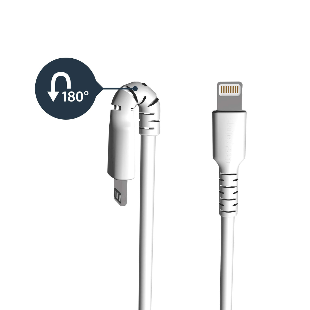StarTech 6.6ft/2m Rugged USB-A to Lightning Cable, White (RUSBLTMM2M)