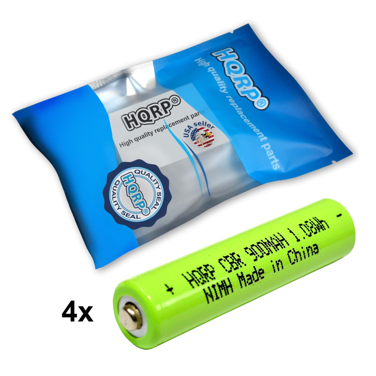 HQRP 4-Pack Phone Rechargeable Batteries Compatible with Panasonic KX-TG9348T / KX-TG9361B / KX-TG9371B / KX-TG9372 / KX-TG9372B / KX-TG9381T