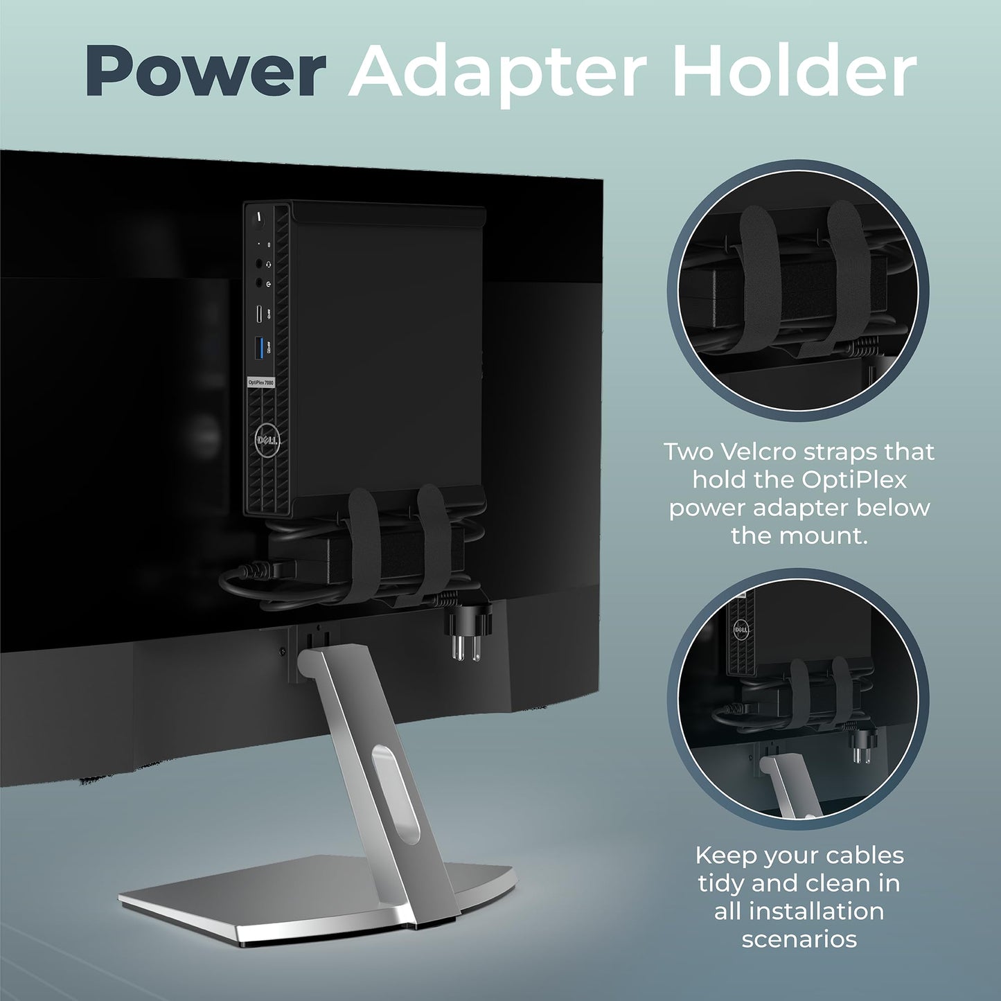 HumanCentric Mount Compatible with Dell OptiPlex Micro Form Factor Case, VESA, Under Desk and Wall Mount Fits MFF 3040, 3046, 3050, 3060, 3070, 3080