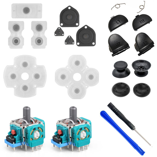 21Pcs Dualshock Accessories Repair Replacement Compatible with P S-4 for Dualshock 4