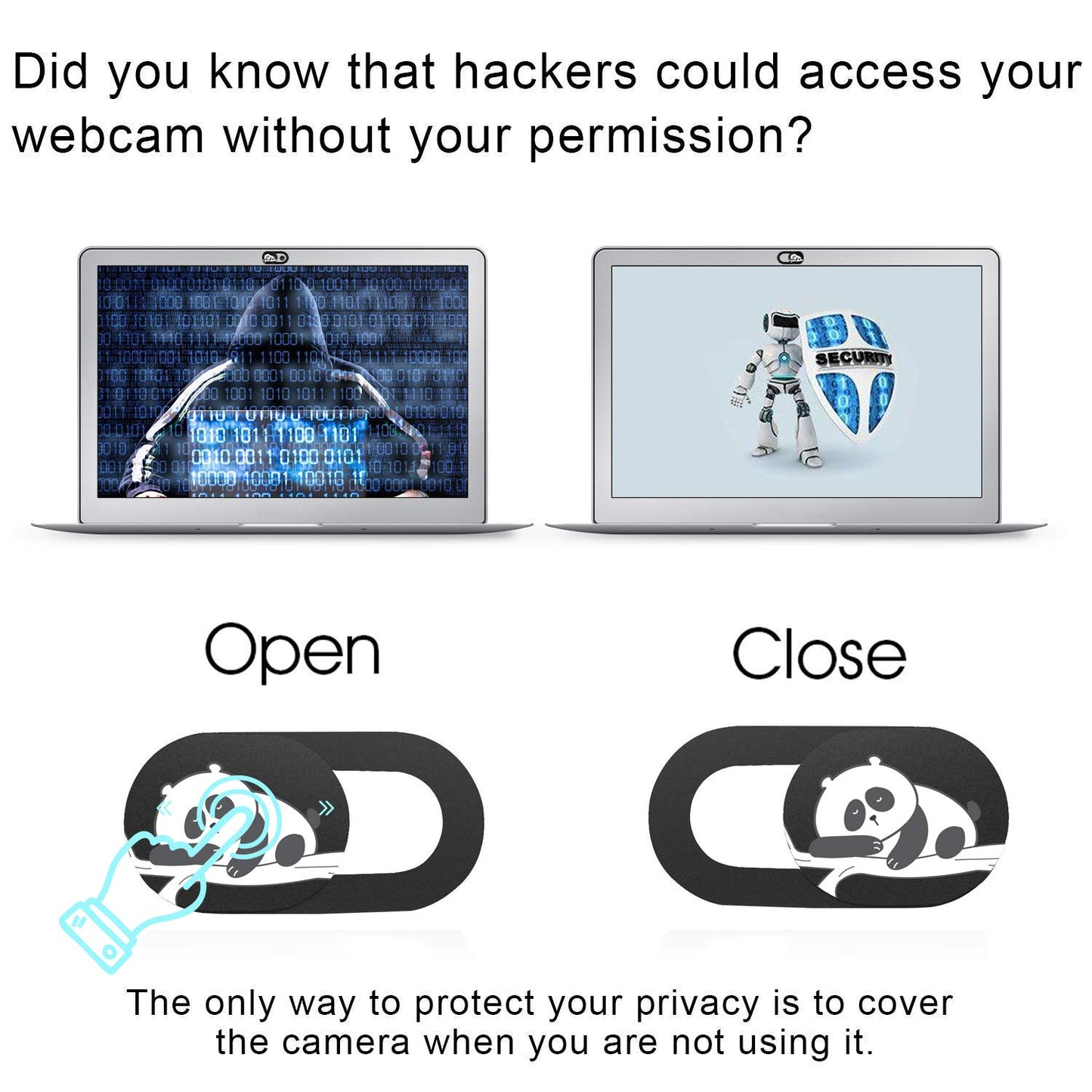 SIREG Webcam Cover Slide Ultra Thin - Web Camera Cover fits Laptop,Tablet,Computer, PC, Smartphone, Protect Your Privacy and Security,Strong Adhesive