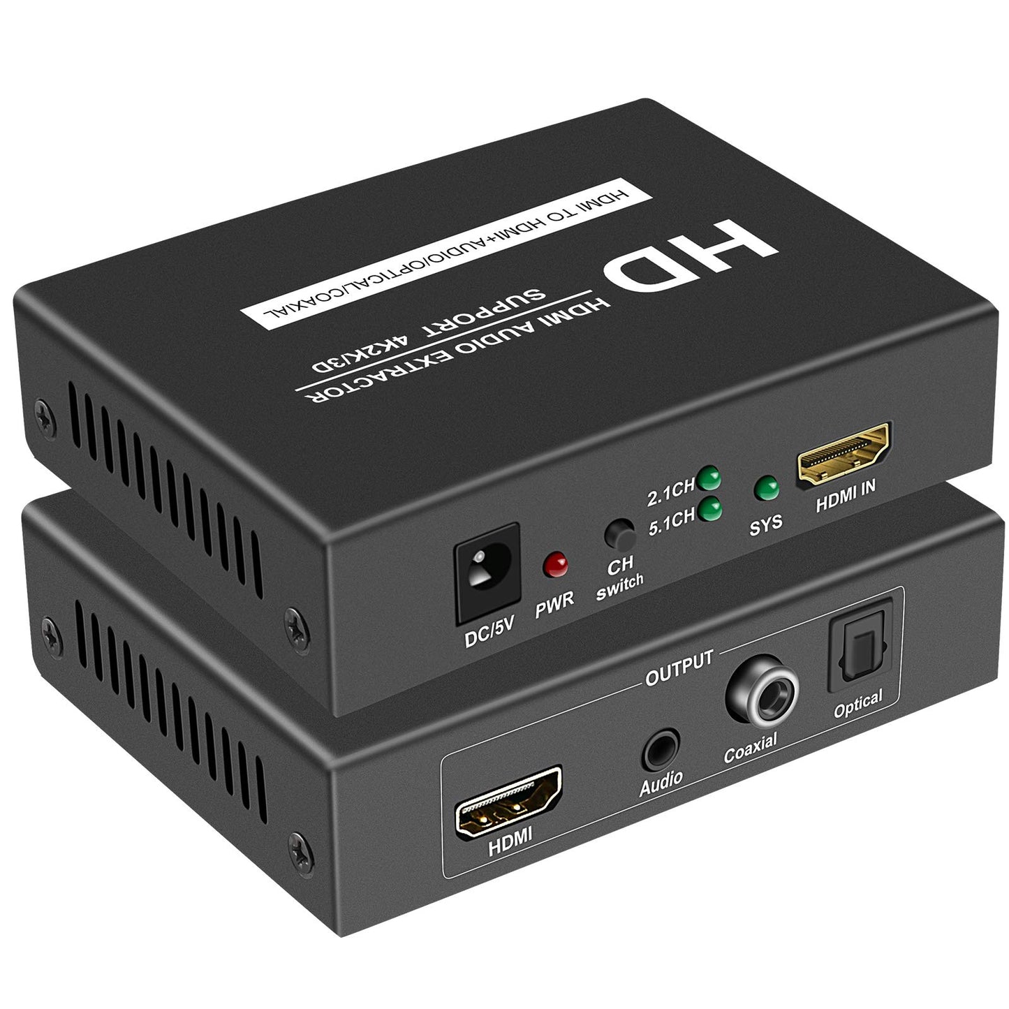 LinSeek 4K HDMI Audio Extractor - Splitter with Optical, Coaxial & 3.5mm Audio Jacks for PS4, Xbox & TV