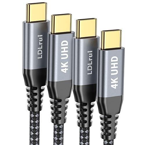 LDLrui USB C to USB C Cable 3ft 2-Pack, USB C 3.2 Gen 2 10Gbps Data Transfer, 4K@60Hz Video Output, 100W PD Fast Charging for iPhone 17/16/15