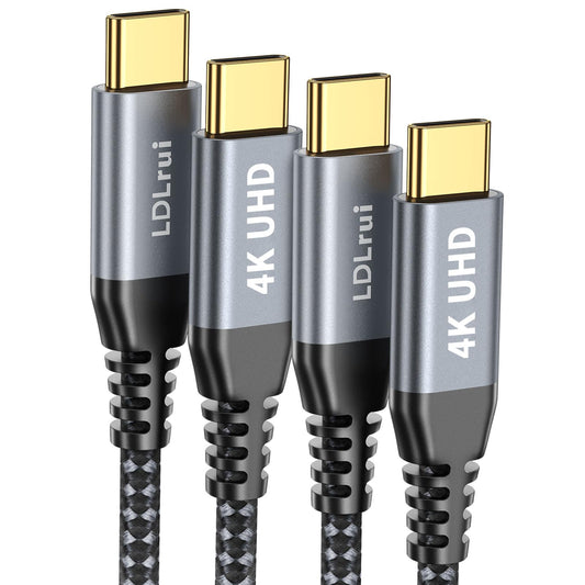 LDLrui USB C to USB C Cable 3ft 2-Pack, USB C 3.2 Gen 2 10Gbps Data Transfer, 4K@60Hz Video Output, 100W PD Fast Charging for iPhone 17/16/15