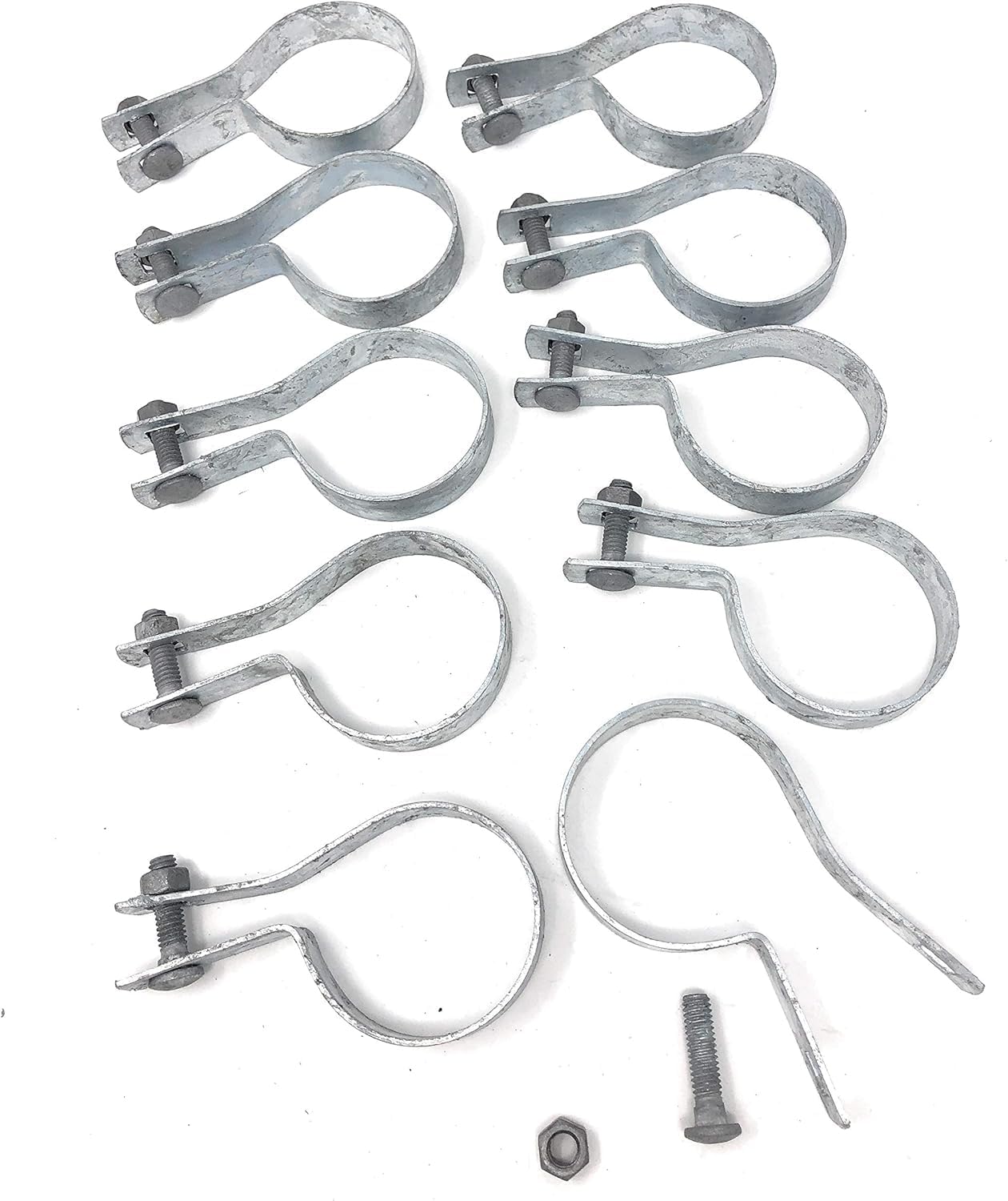 Galvanized Steel Chain Link Tension Band, Durable Steel Chain Link Fence Hardware, Rust-Resistant, Easy Install, Includes Required Bolt (3, 1-3/8")
