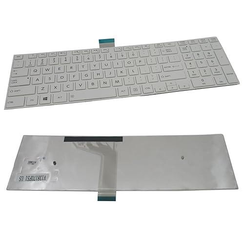 New Laptop US White Keyboard (with Frame) Replacement for Toshiba Satellite C55-A C55D-A C55DT-A C55T-A C50-A C50D-A C50DT-A C50T-A