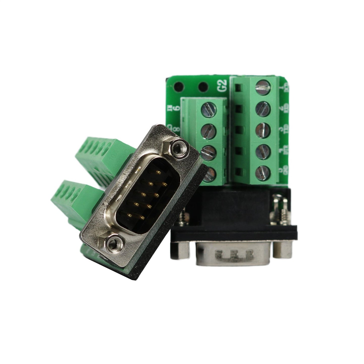 DB9 Breakout Connector Male, RS232 Serial 9 Pin Connector Db9 Terminal (Pack of 2)