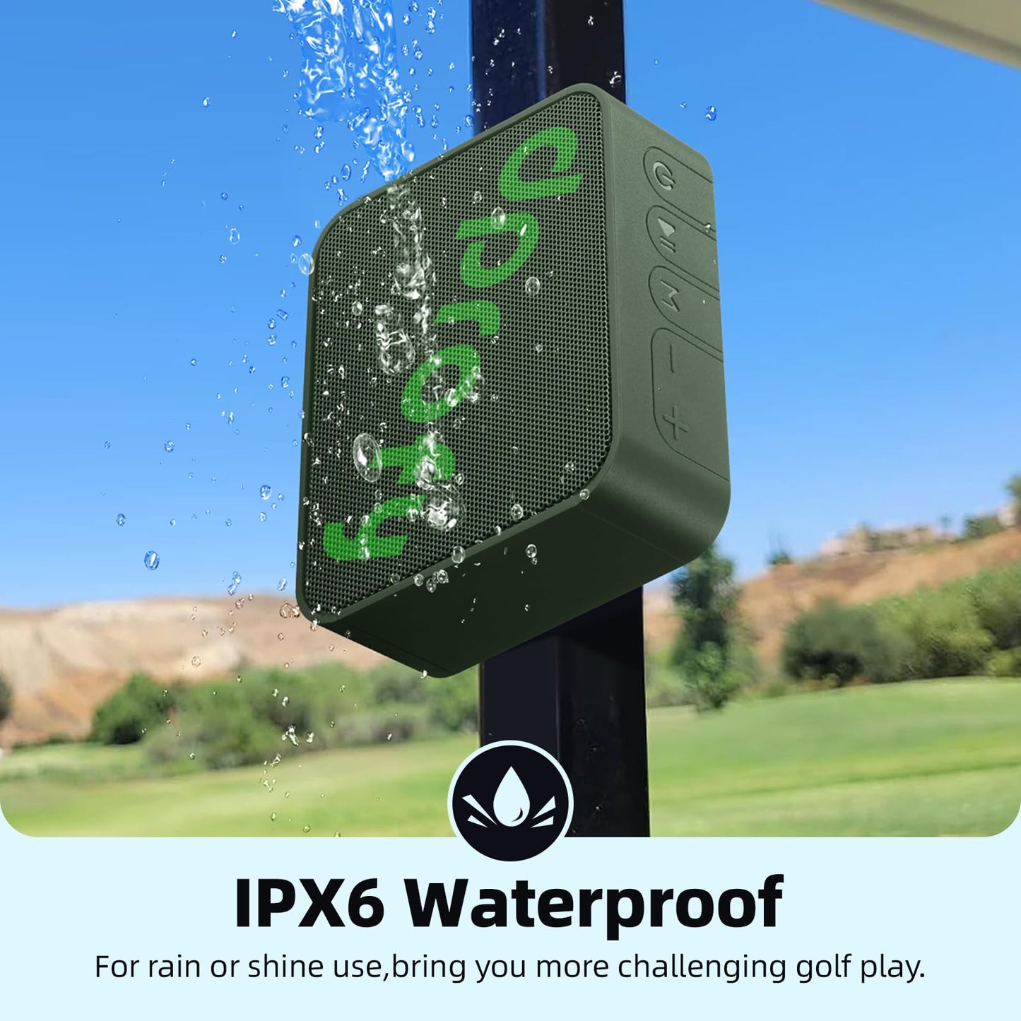 Dprofy Magnetic Golf Speaker, Golf Cart Speakers, IPX6 Waterproof, TWS Pairing, BT 5.4, 24H Playtime, TF Card Input, Portable Wireless Speaker Also