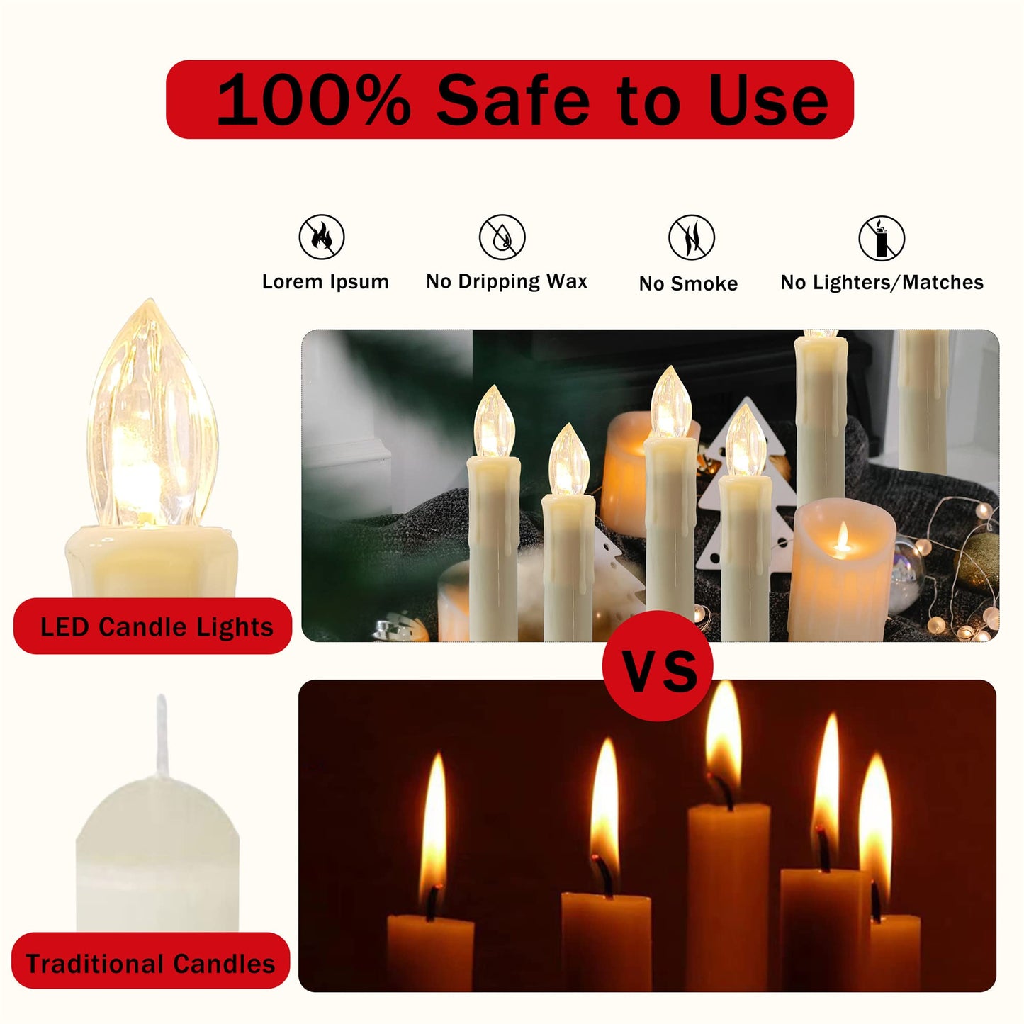 Flameless LED Taper Candles with Clips, 4” Battery Operated Window Candles with Remote Timer Mini LED Chandelier Candlesticks for Home Decor Wedding