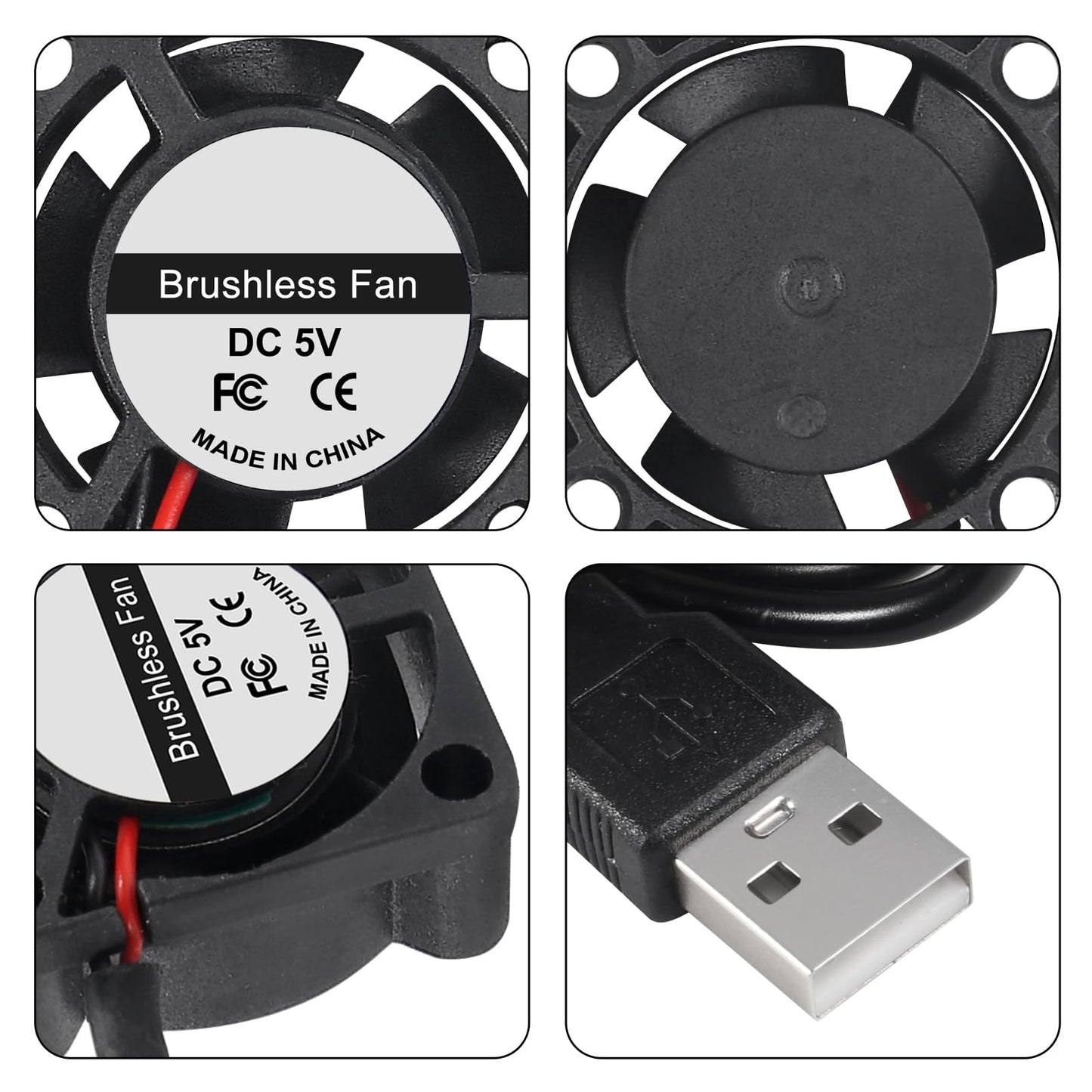 AITIAO 6PCS USB Brushless Cooling Fan 2510 DC 5V USB Fan 3D Printer Micro Fans Brushless Cooling 25mmx10mm