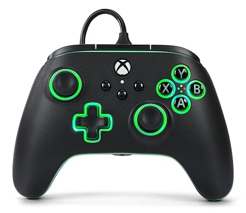 PowerA Advantage Wired Controller for Xbox Series X|S with Lumectra - Black, gamepad, wired video game controller, gaming controller, works with Xbox