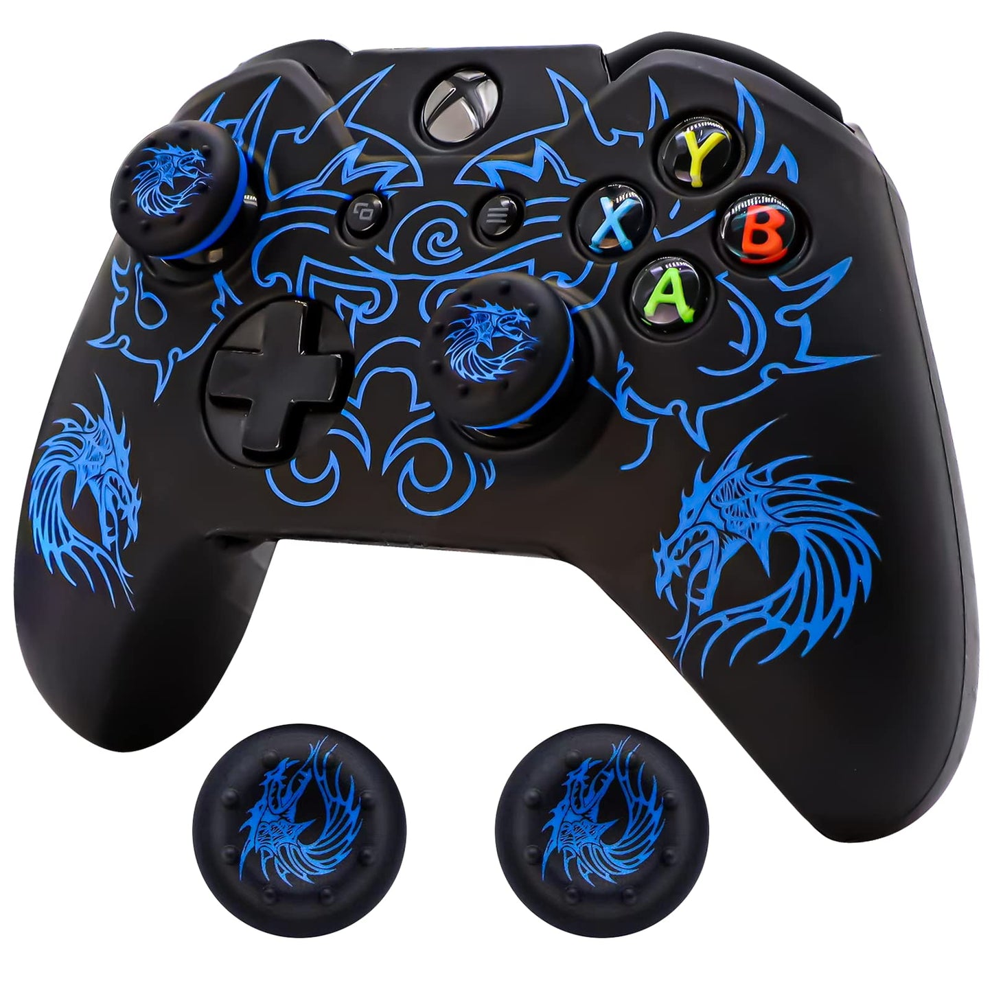 Controller Skin for Xbox-One, BRHE Anti-Slip Silicone Cover Protector Case Accessories Set for Microsoft Xbox 1 Wireless/Wired Gamepad Joystick with 2