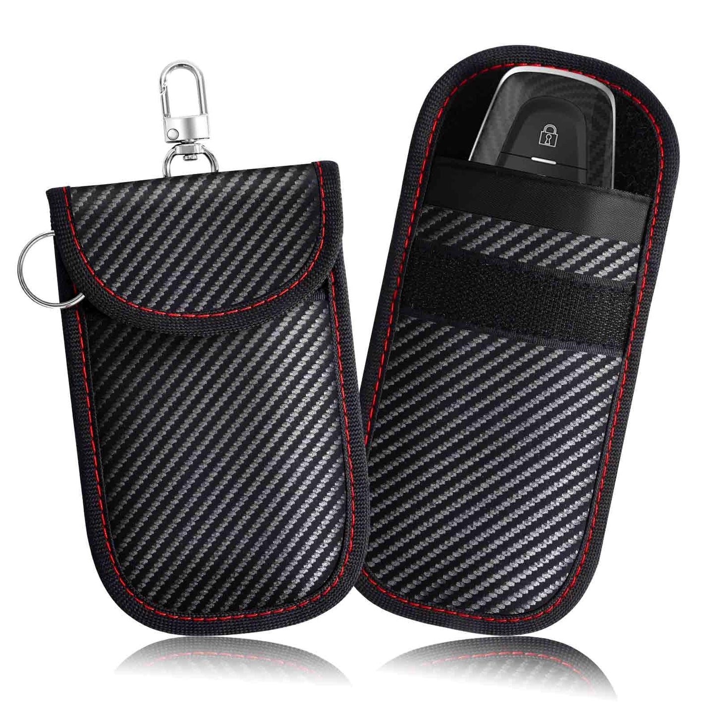 BRILLIRARE 2 Pack Faraday Bags for Key Fob, Faraday Pouch Car Keys RFID Signal Blocking Holder Small, Keyless Entry Blocker Protector, Anti-Theft
