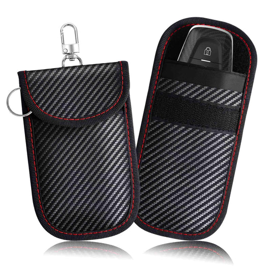BRILLIRARE 2 Pack Faraday Bags for Key Fob, Faraday Pouch Car Keys RFID Signal Blocking Holder Small, Keyless Entry Blocker Protector, Anti-Theft
