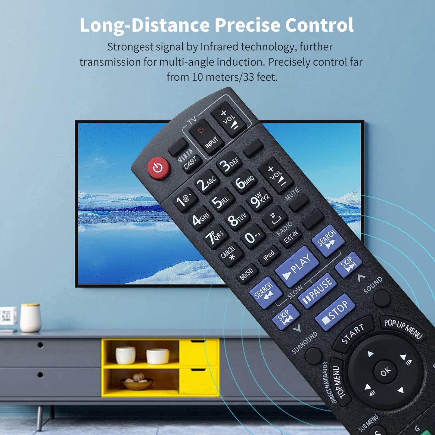 Replacement Remote Control for Panasonic N2QAKB000072 SA-BT200 SC-BT203 SC-BT300 SC-BT303 Blu-Ray Home Theater Systems