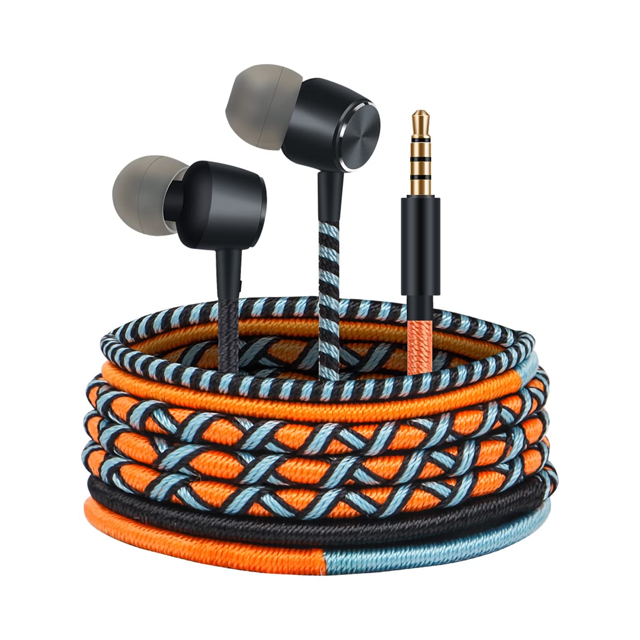 URIZONS Cute Colorful Earbuds Girls Headphones with Microphone - Braided in-Ear Earphones Compatible with Cell Phones Laptop Tablets Smartphones…