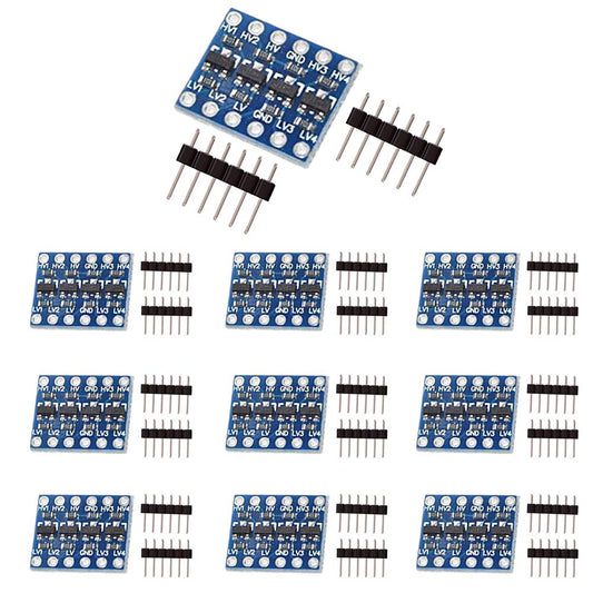 KeeYees 10pcs 4 Channels IIC I2C Logic Level Converter Bi-Directional Module 3.3V to 5V Shifter for Arduino (Pack of 10)