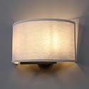 Yosoan 2-Light Linen Fabric Boho Hallway Wall Sconce Indoor Light Fixture, Dual Vintage Industrial Hardwired Half Moon Wall Lighting Semicircle
