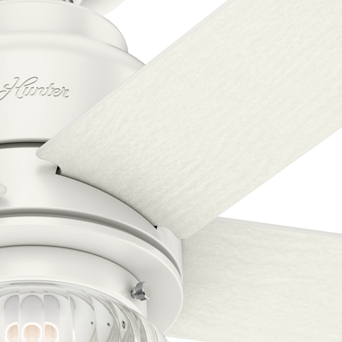 Hunter Fan 52 inch Fresh White Finish Indoor Ceiling Fan with Light Kit (Renewed)
