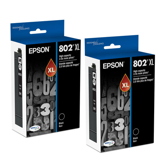 Epson 802XL Black Ink Cartridges 2/Pack Bundle
