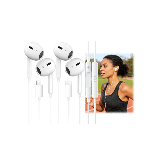 2 Packs USB C Headphones for iPhone 17 16 Earbuds with Mic & Volume Control HiFi Stereo Type C Earphones for iPhone 17 16 15 Pro Max, for Galaxy…