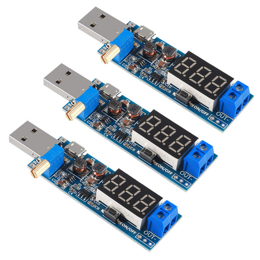 ACEIRMC 3pcs USB Buck Boost Converter 3.5V-12V to 1.2V-24V DC-DC Step Up Step Down Power Supply Module Voltage Regulator 5V to 3.3V 9V 12V 18V 24V