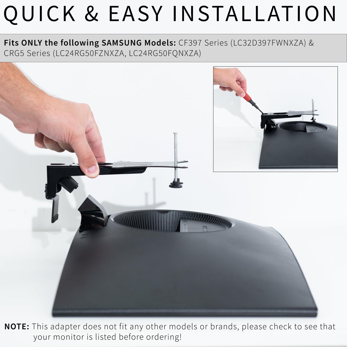 VIVO Quick Attach VESA Adapter Plate Bracket Designed for Samsung CF397 Series and CRG5 Series Monitors, Compatible Curved 24 inch and 32 inch Samsung