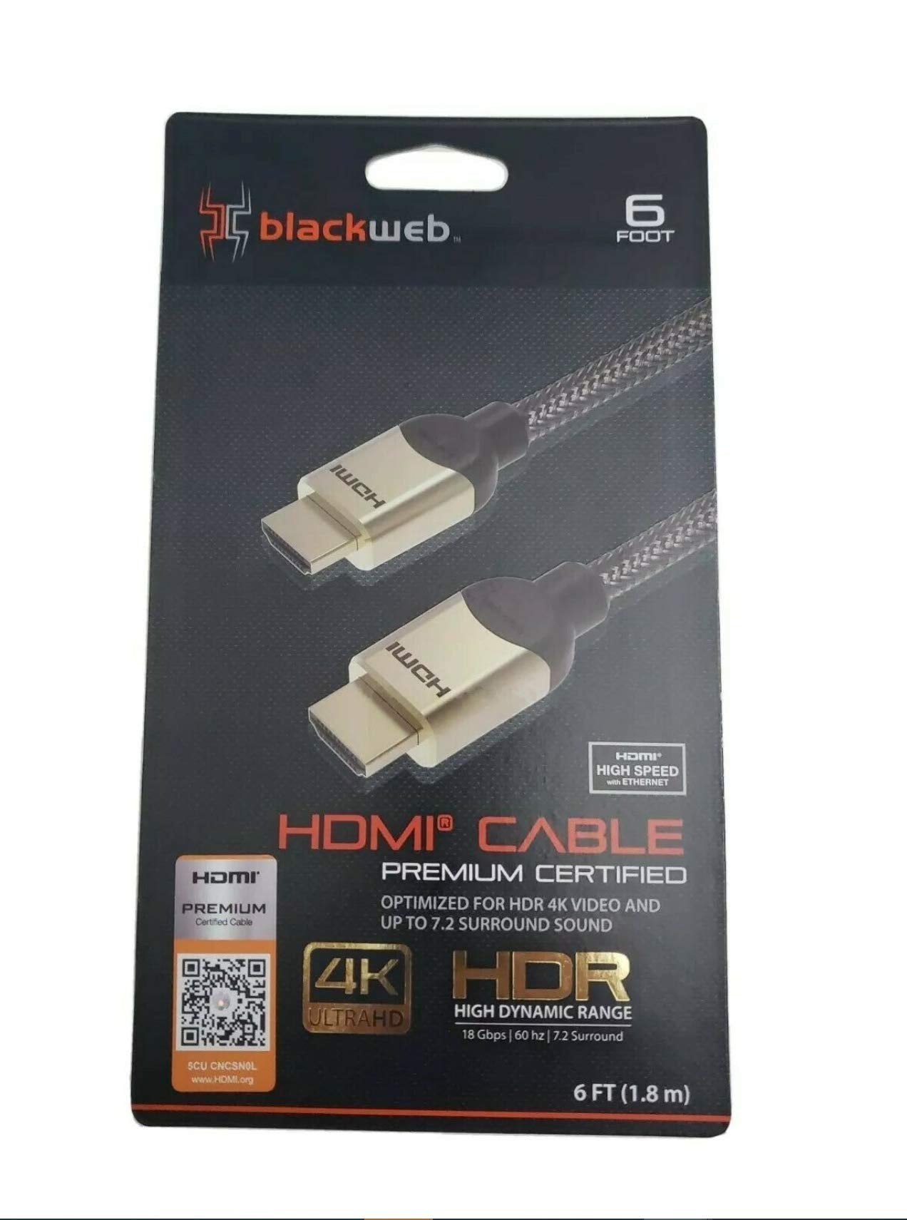 Blackweb HDMI Premium Certified 4k Ultra HD HDR (High Dynamic Range)