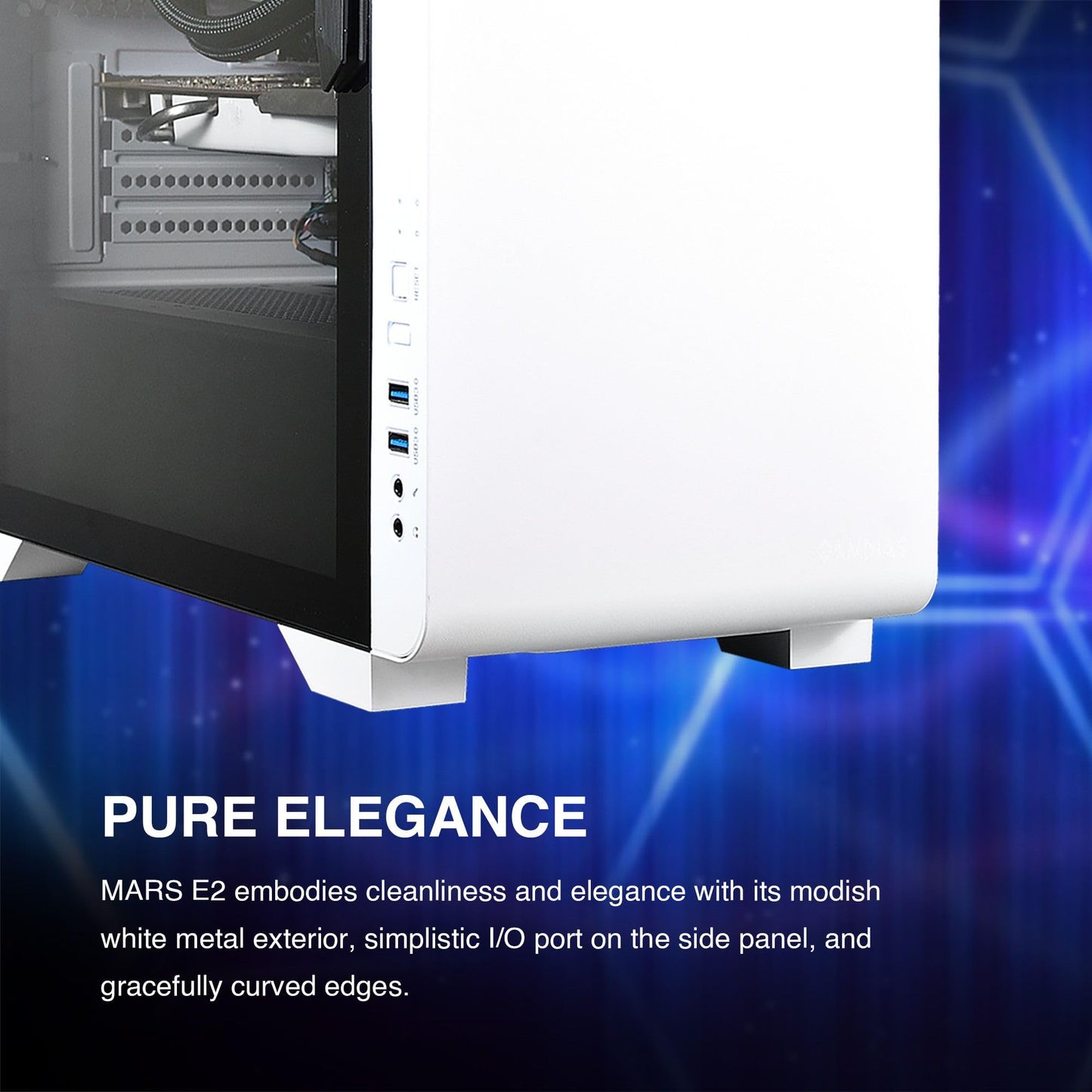 GAMDIAS White M-ATX Computer Case w/Tempered Glass, Metal Exterior Desktop PC Case Support 280mm AIO/Radiator, 5x120mm Case Fans (1x 120mm Built-in)