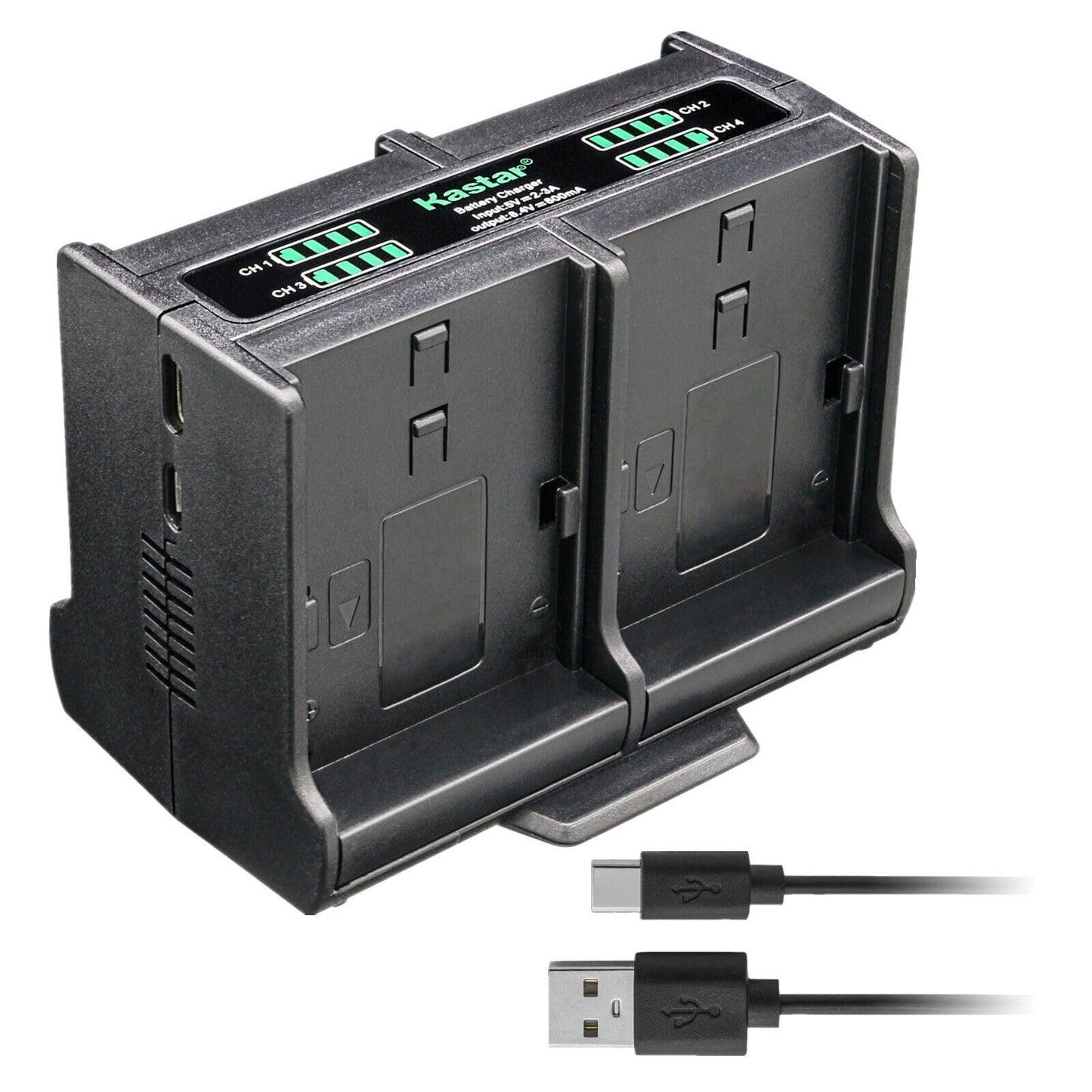 Kastar Quadruple Battery Charger Compatible with Canon BP-820 BP820, BP-828 BP828 Battery, CG-800 CG800 Charger, Canon XA60, Canon XA65, Canon XA70