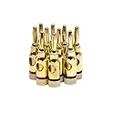 Monoprice 109437 5PRJX74047 Gold Plated Speaker Banana Plugs - 5 Pairs - Open Screw Type, For Speaker Wire, Home Theater, Wall Plates And More