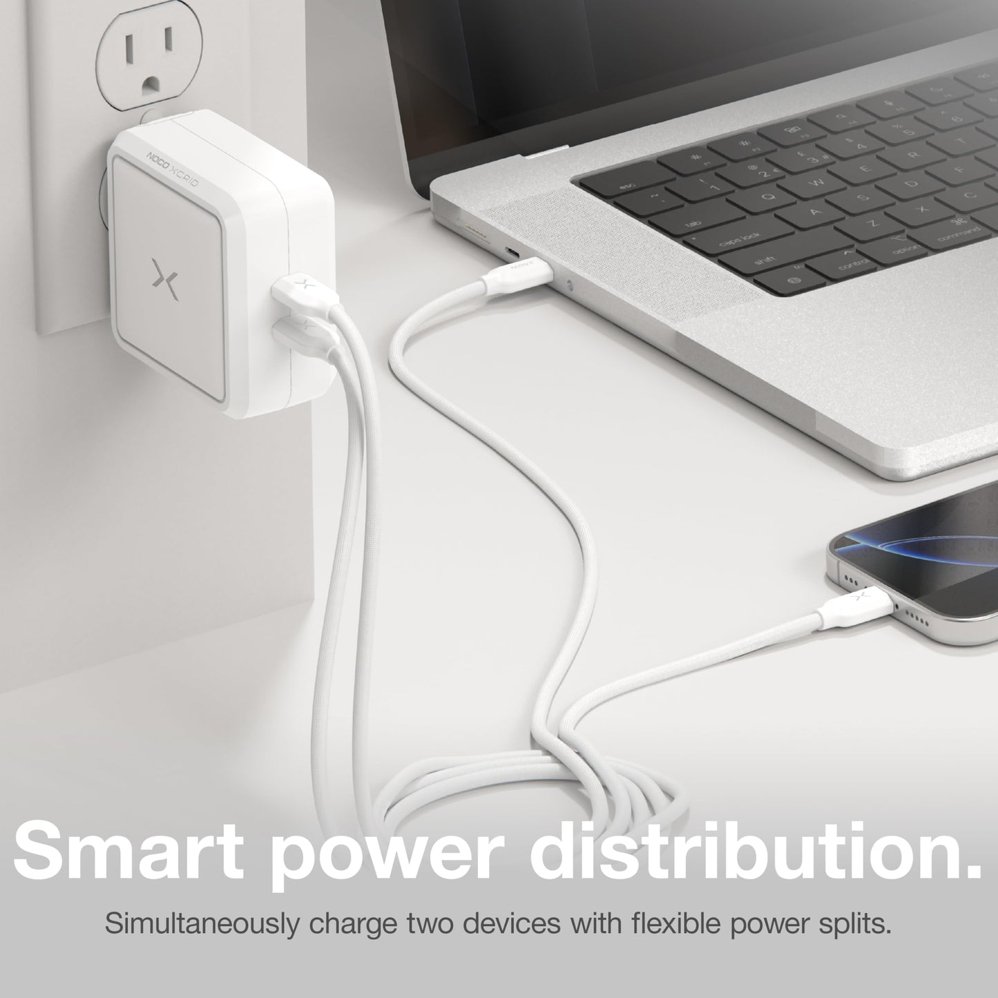 NOCO XGrid X100: 100W USB-C Charger - Dual Port GaN Power Adapter with PD 3.0, QC 4.0+, and PPS - Fast Charging with Smart Power Distribution
