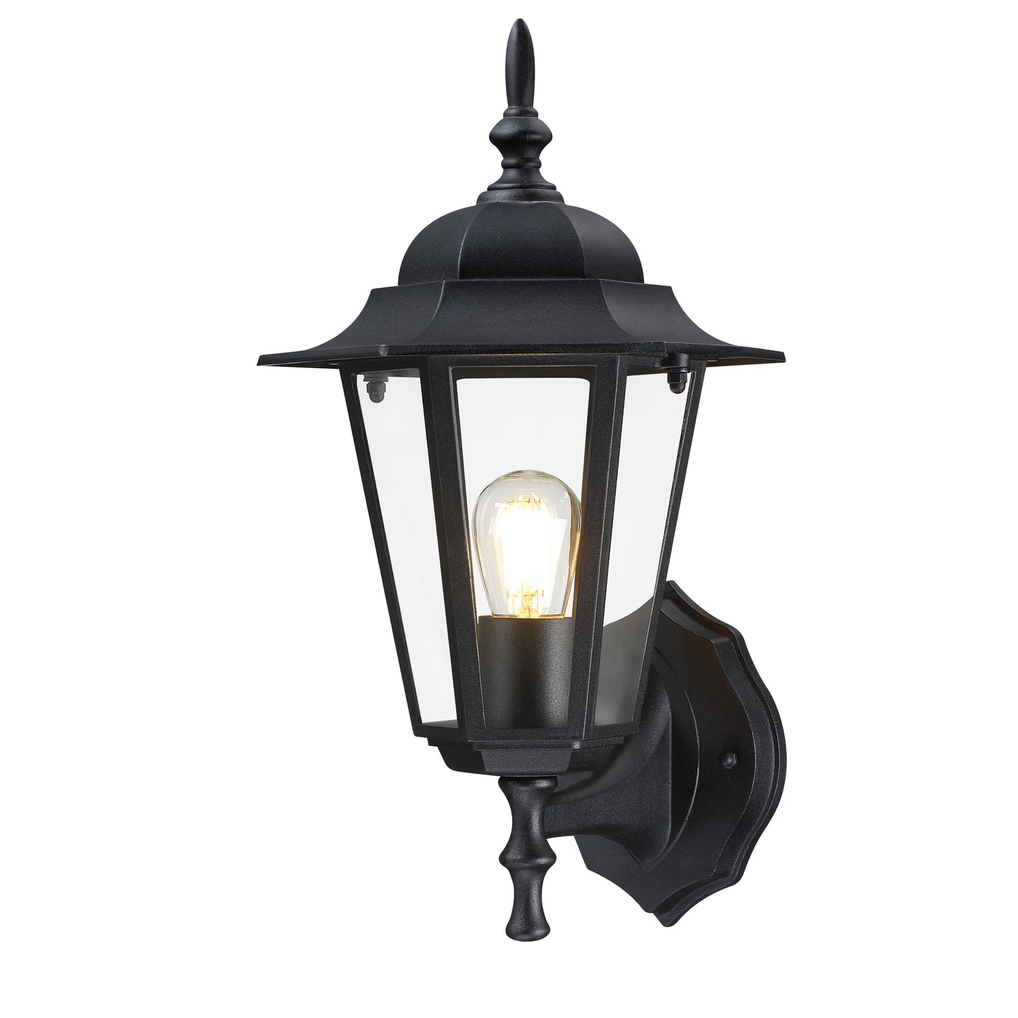 GRUENLICH Outdoor Wall Lantern, Wall Sconce as Porch Lighting Fixture with E26 Medium Base, Aluminum Housing Plus Glass, Water-Proof Rated, Bulb Not