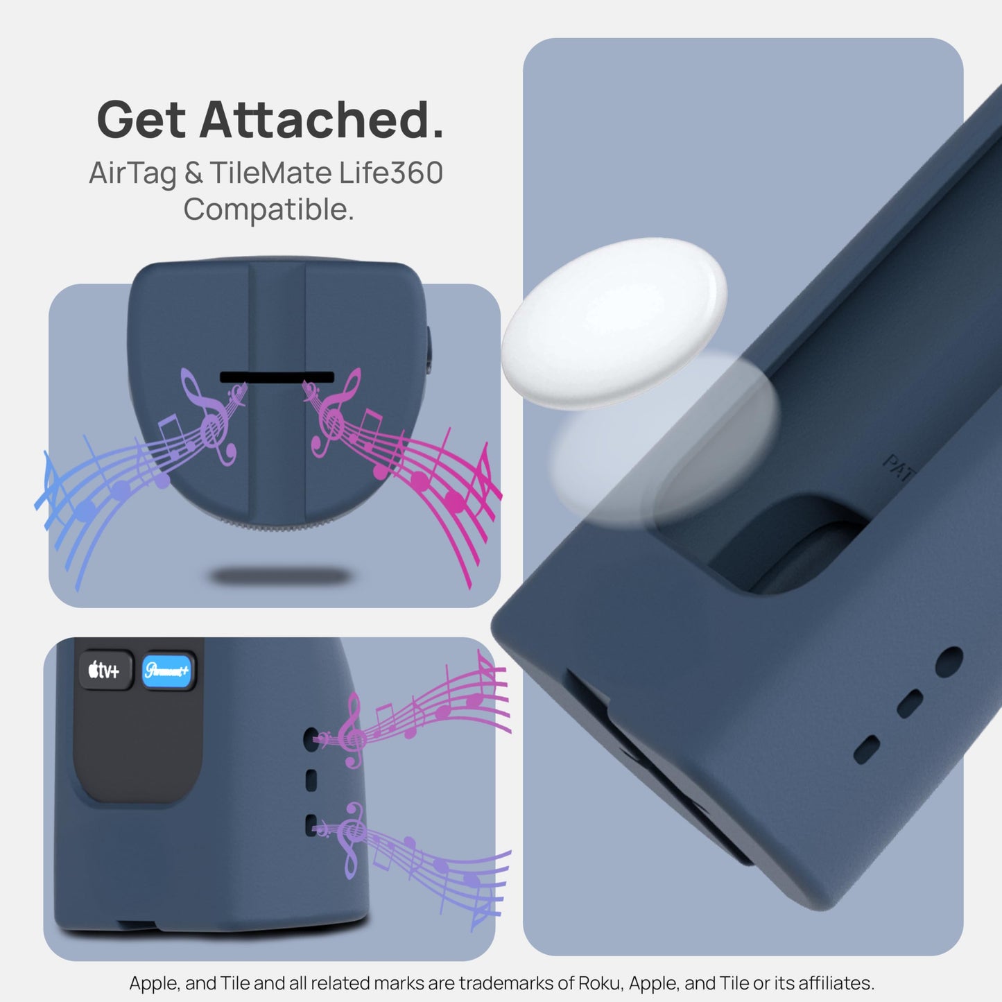 GripStand by 73&Sunny Silicone Remote Cover for Roku Voice, Stand Up Design, Enhanced Grip, Compatible with TV Streaming Stick Plus 2025 4K/HD/HDR