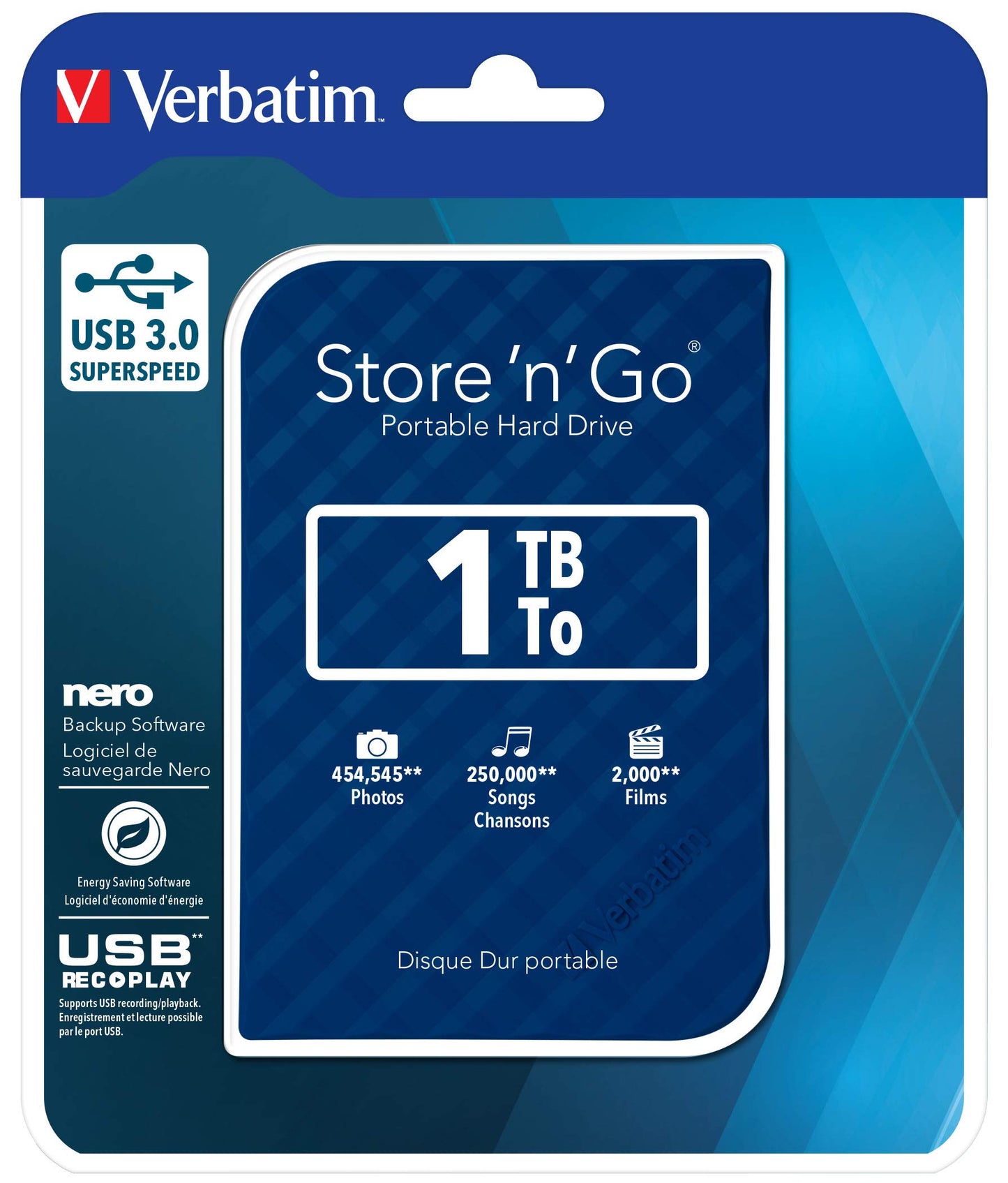 Verbatim 947966 - USB Memory 1TB Blue