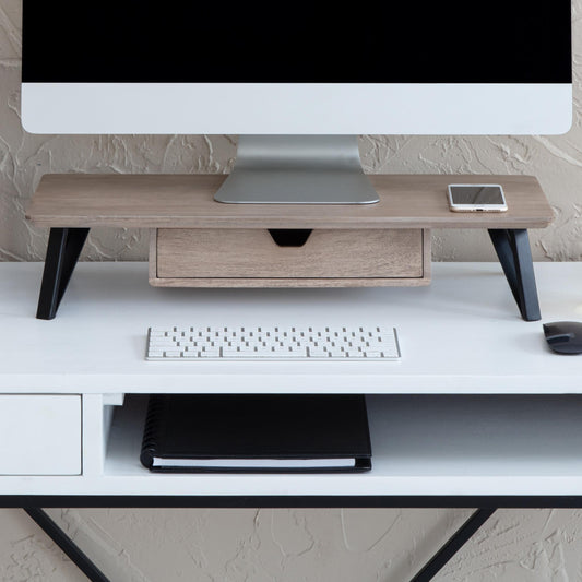 Anji Mountain Monitor Stand - Desktop Organizer & Laptop Riser, Ergonomic Monitor Riser, Space-Saving Monitor Stand for Desk, Durable Construction