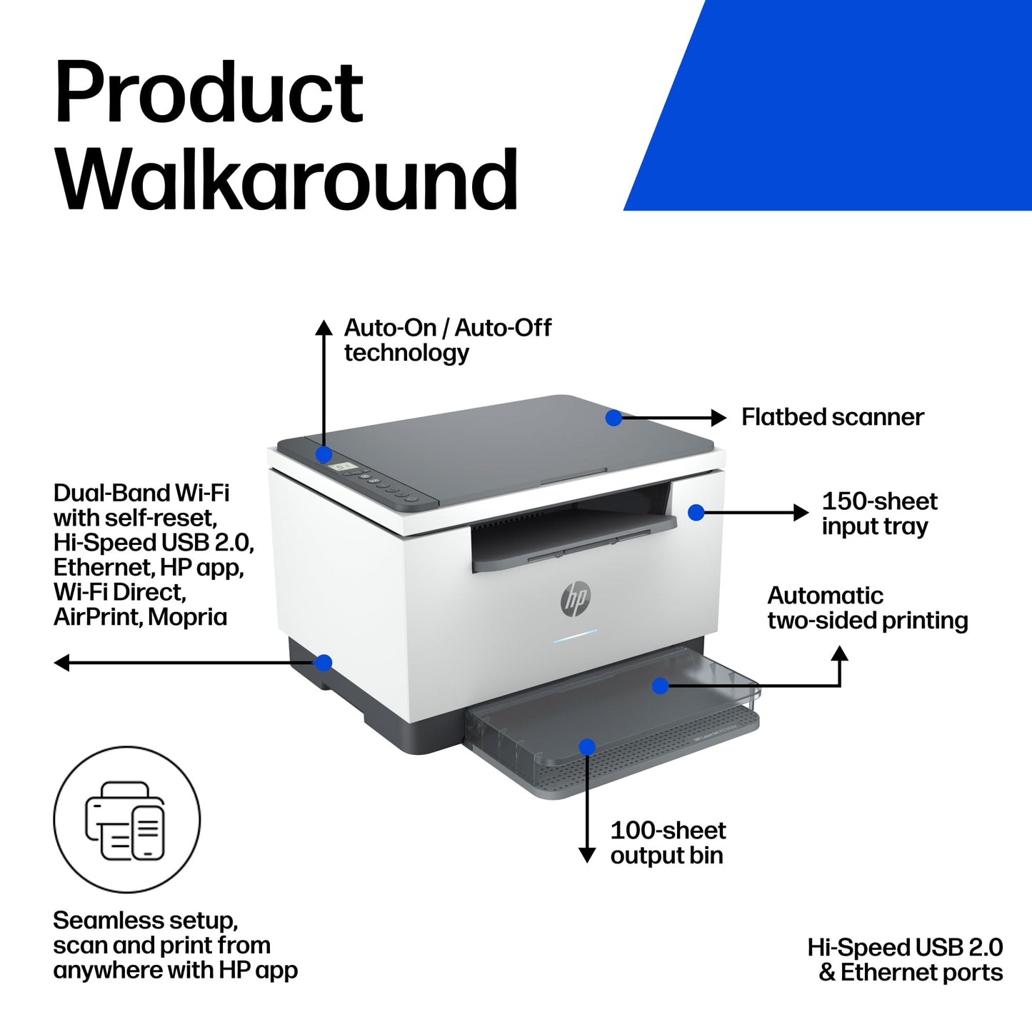 HP LaserJet MFP M234dw Wireless Printer, Print, scan, Copy, Fast speeds, Easy Setup, Mobile Printing, Best-for-Small Teams, Instant Ink Eligible