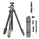NEEWER LITETRIP Carbon Fiber Travel Tripod with Pan Tilt Low Profile Ball Head,62.4" Arca Type DSLR Camera Phone Holder Stand Compatible with PD V3